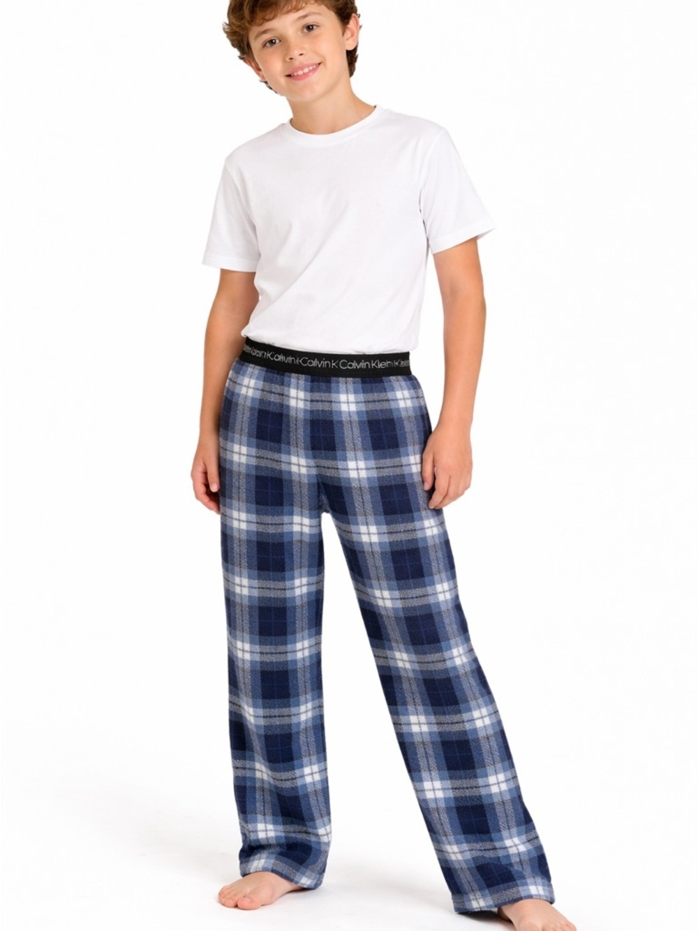 Calvin Klein • NWT Boys' Blue Plaid Flannel Pajama Pants